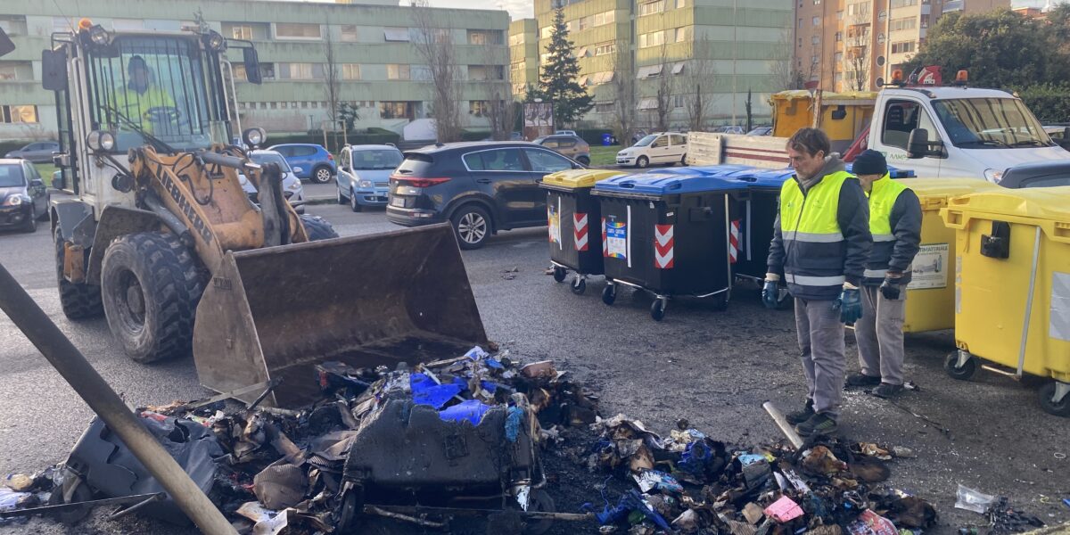 Leccia incendio cassonetti